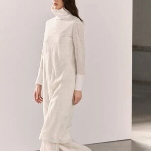 ZARA ZW Collection Women’s Wool Blend Jacquard Midi Dress S NWT Fairy Boho